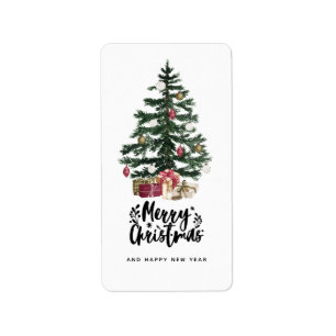  Christmas Tree Card Merry Christmas Holidays Label