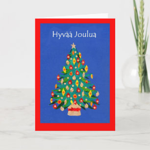 Christmas Tree Card with Finnish Greeting