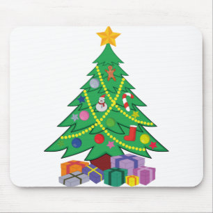 Christmas Tree cartoon ideas design Mouse Pad