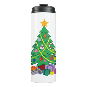 Christmas Tree cartoon ideas design Thermal Tumbler