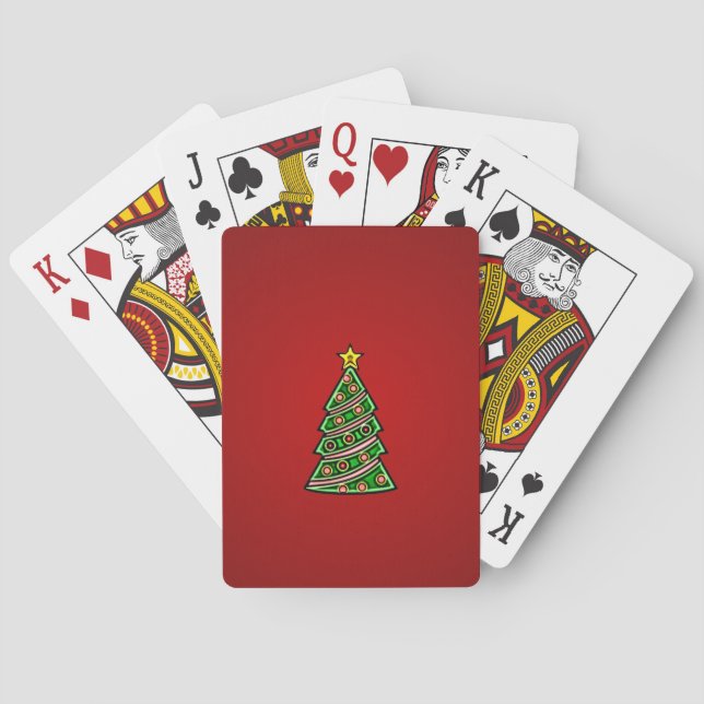 Christmas tree cartoon playing cards (Back)