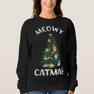 Christmas Tree Cat Merry Christmas Xmas Funny Chri Sweatshirt