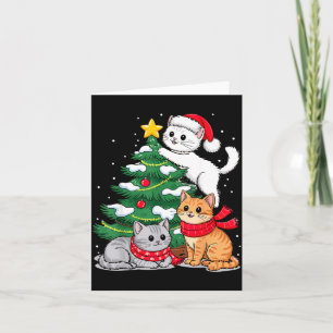 Christmas Tree Cats Xmas  Card