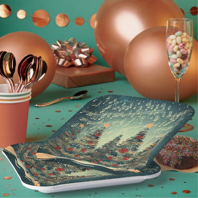 Christmas Tree Celebration Paper Plate (Multi)