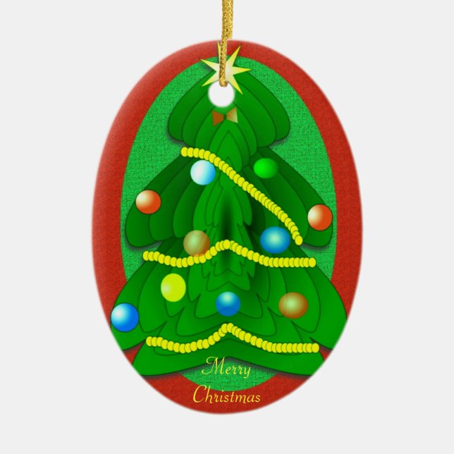 Christmas Tree Ceramic Ornament (Front)