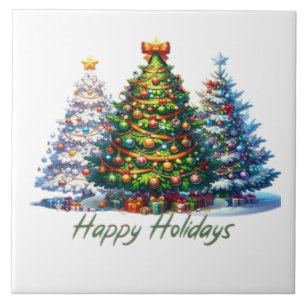 Christmas tree ceramic tile