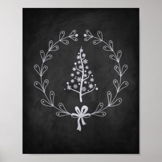 Christmas Tree Chalkboard Poster
