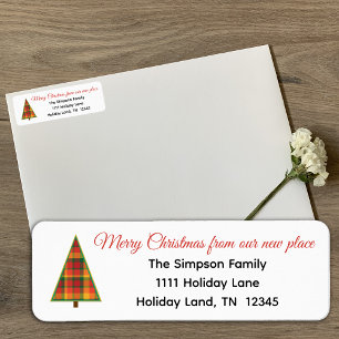 Christmas Tree Change of Address Return Address Label
