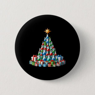 Christmas Tree Chemistry Beaker Scientist Science 6 Cm Round Badge