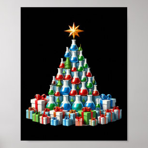 Christmas Tree Chemistry Beaker Scientist Science Poster