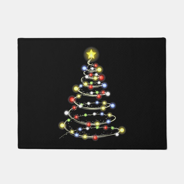christmas tree christmas light doormat (Front)