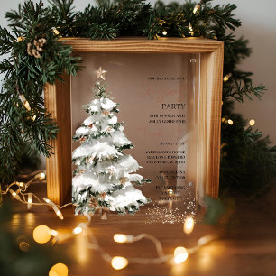 "Christmas Tree Christmas Party   Festive Holiday  Acrylic Invitations