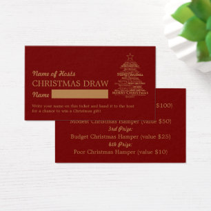 Christmas Tree, Christmas Party Raffle Tickets