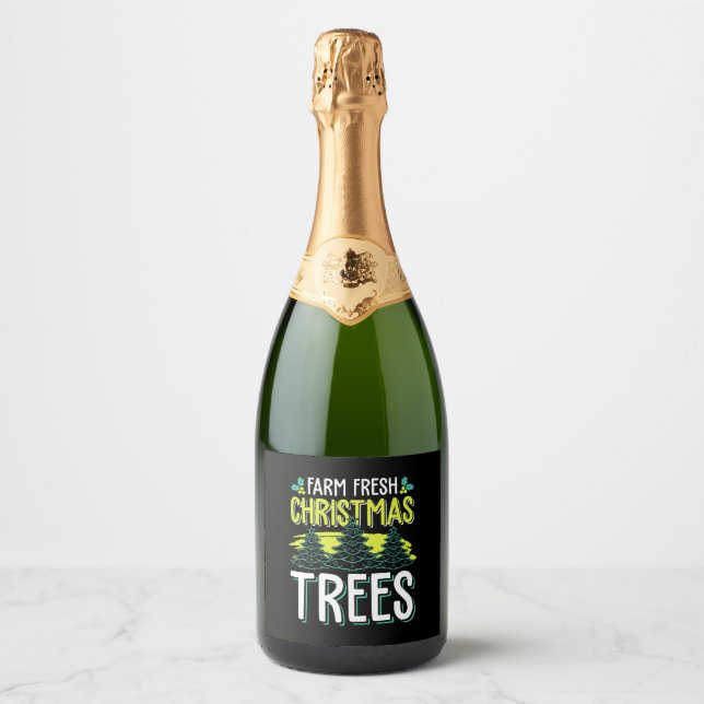 Christmas tree Christmas tree Christmas  Sparkling Wine Label (Front)