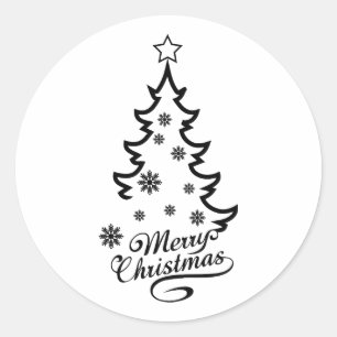 Christmas Tree Classic Round Sticker