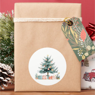 Christmas tree  classic round sticker