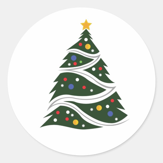 Christmas Tree   Classic Round Sticker (Front)