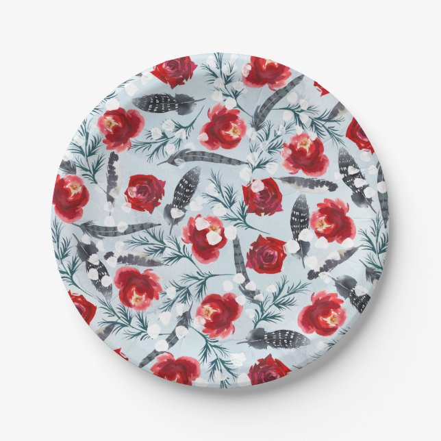 Christmas Tree Clip Art Paper Plate (Front)