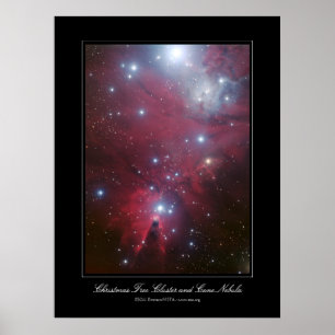 Christmas Tree Cluster and Cone Nebula Poster