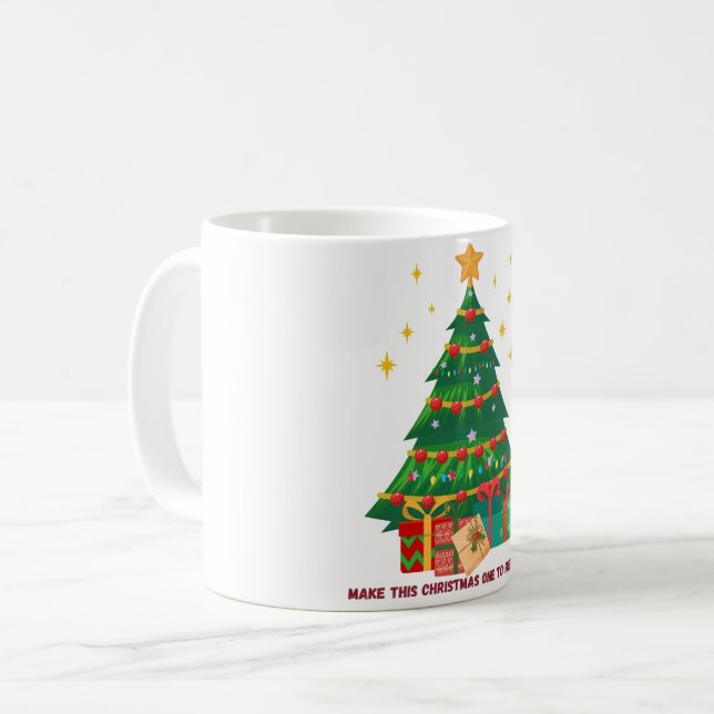 Christmas tree coffee mug (Front Left)