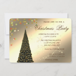 Christmas Tree,Confetti,Corporate Christmas Party, Invitation