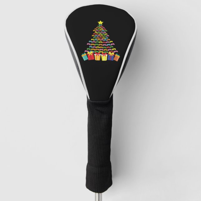 Christmas tree controller gaming shirt golf head cover (Front)
