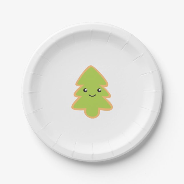 Christmas Tree Cookie Paper Plate (Front)