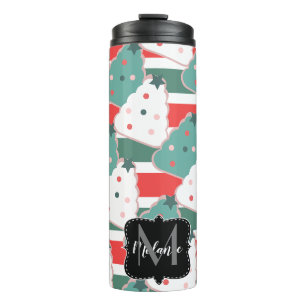 Christmas Tree Cookies Monogram Name Thermal Tumbler