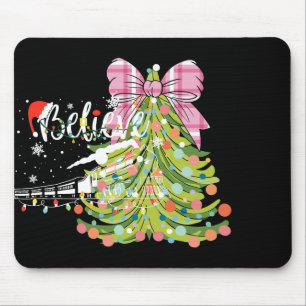 Christmas Tree Coquette Bow Pink Christmas Men Wom Mouse Pad