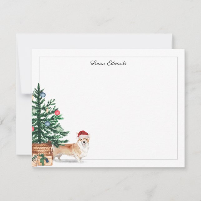 Christmas Tree Corgi Holiday Card (Front)