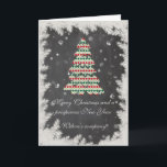 Christmas tree corporate calendar 2018 chalkboard holiday card<br><div class="desc">Trendy cute Christmas tree chalkboard  calendar design. Sophisticated and artistic colour composition. A modern,  unique graphic art work made for you. You can customise this product by adding your own name nickname or monogram,  or change text.Perfect gifts for unique designs lovers,  a gift for Christmas holidays.</div>