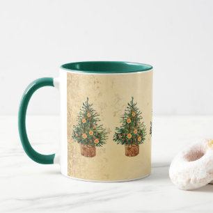 Christmas Tree Country Traditional Simple Green Mug