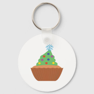 Christmas Tree Cupcake Key Ring