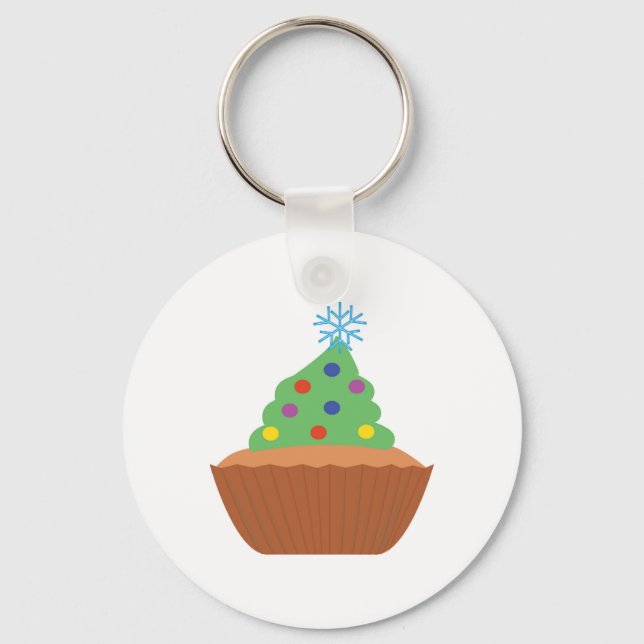 Christmas Tree Cupcake Key Ring (Front)