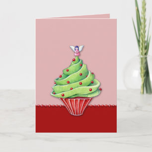 Christmas Tree Cupcake red2 Card