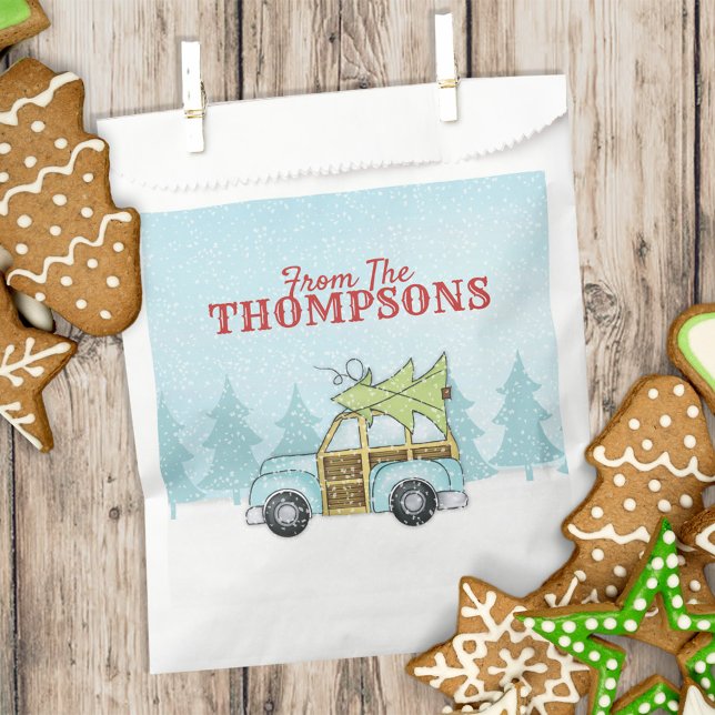 Christmas Tree Cute Car Snowflake Personalised Favour Bag (Creator Uploaded)