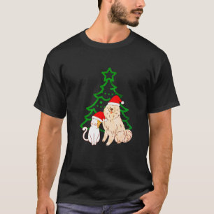 Christmas Tree Cute Cat & Dog Smile Classic  T-Shirt