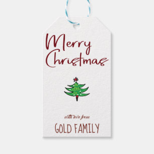 Christmas Tree Cute  doodle clip art design gifts Gift Tags
