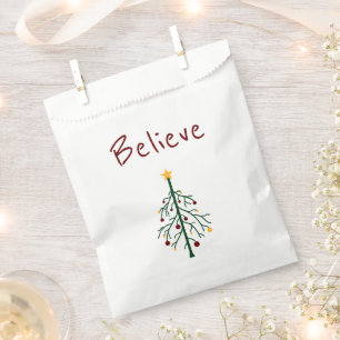Christmas Tree Cute Retro Winter Favour Bag