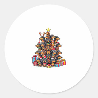 Christmas Tree Dachshund Sausage Dog Dachshunds  Classic Round Sticker