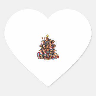 Christmas Tree Dachshund Sausage Dog Dachshunds  Heart Sticker
