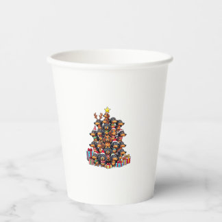 Christmas Tree Dachshund Sausage Dog Dachshunds  Paper Cups