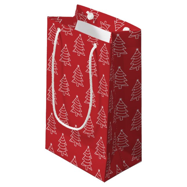 Christmas Tree Dark Red Background Gift Bag (Front Angled)