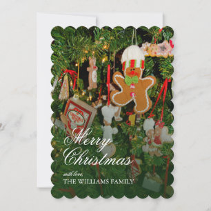 Christmas tree decor - Ornaments, gingerbread man Holiday Card
