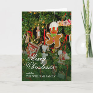 Christmas tree decor - Ornaments, gingerbread man Holiday Card