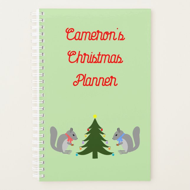 Christmas Tree Decorating Squirrels Custom Planner (Front)