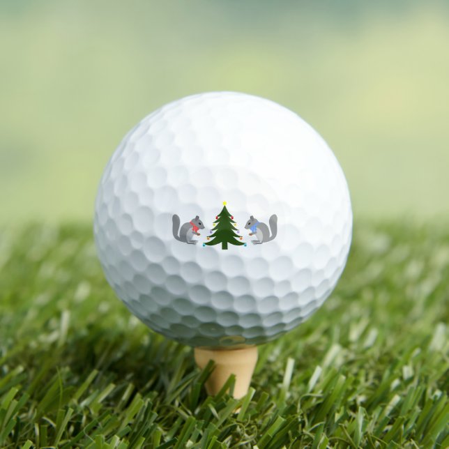 Christmas Tree Decorating Squirrels Golf Balls (Insitu Tee)