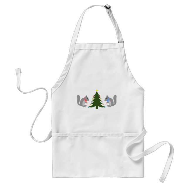 Christmas Tree Decorating Squirrels Standard Apron (Front)
