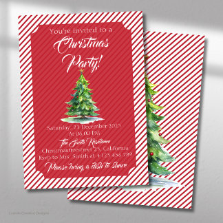Christmas Tree Decoration and Ornaments Invitation