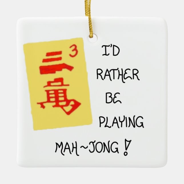 Christmas tree decoration – Quote about Mahjong (Front)